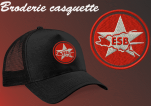 Broderies casquettes pour club de foot.