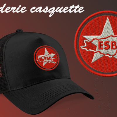 Broderies casquettes pour club de foot.