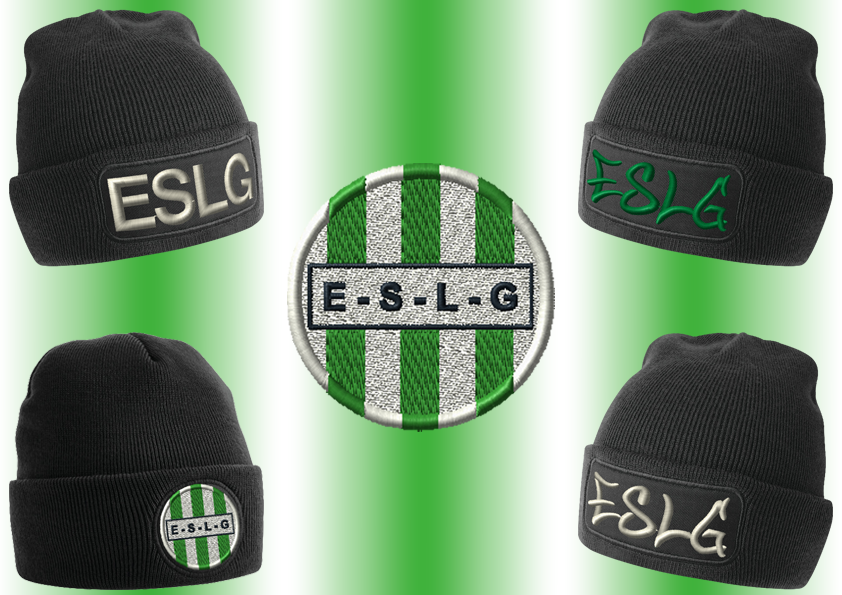 Broderie sur bonnets.